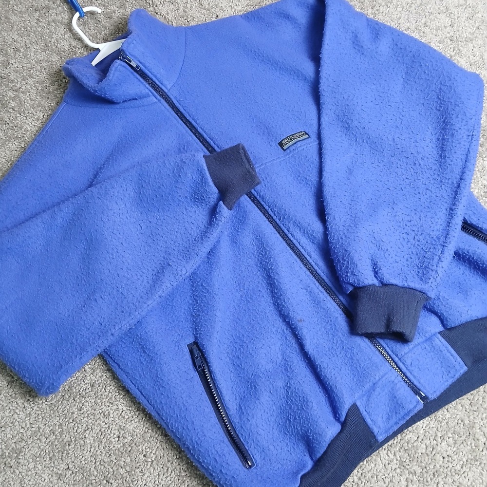 White Sierra Mens XL Full Zip Fleece Sweater Blue Mock Neck Outdoor RN 58486‎